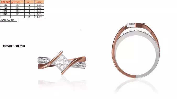 Spiral Rose Gold Ring With Diamonds 5