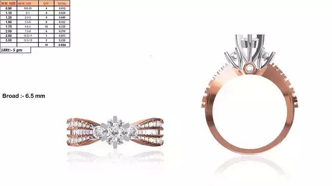 Rose Gold Ring With Diamonds 10