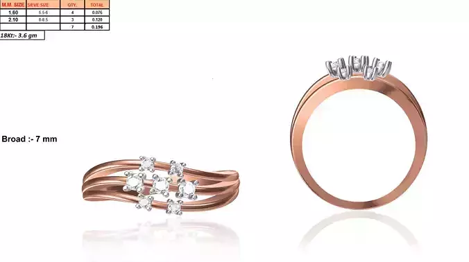 Swirl Rose Gold Ring With Diamonds 5