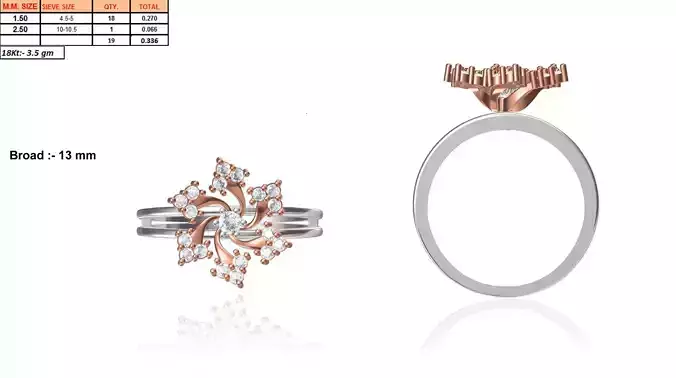 Flower Shaped Ring With Diamonds 20