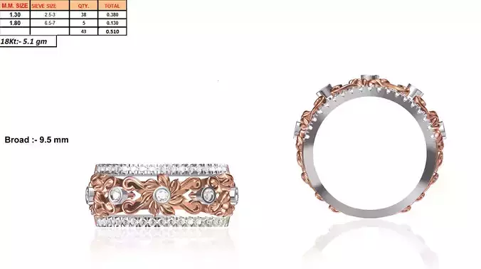 Floral Ring With Diamonds 3
