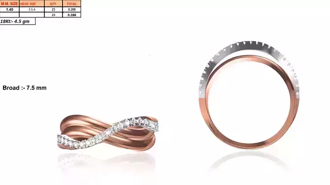 Swirl Rose Gold Ring With Diamonds 8