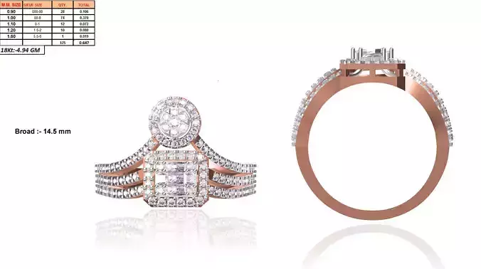 Halo Rose Gold Ring With Diamonds