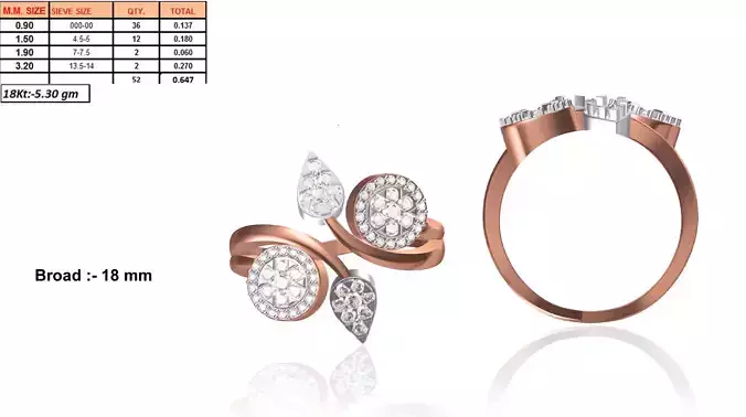 Spiral Rose Gold Ring With Diamonds 10