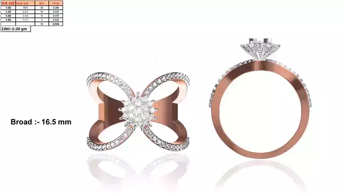 Rose Gold Loop Ring With Diamonds 1