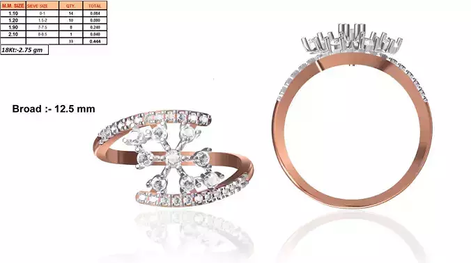 Spiral Rose Gold Ring With Diamonds 12