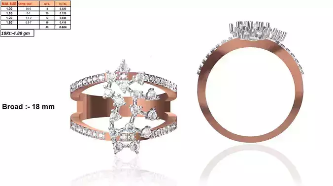 Rose Gold Ring With Diamonds 12