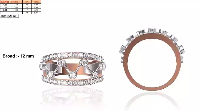 Rose Gold Ring With Diamonds 13