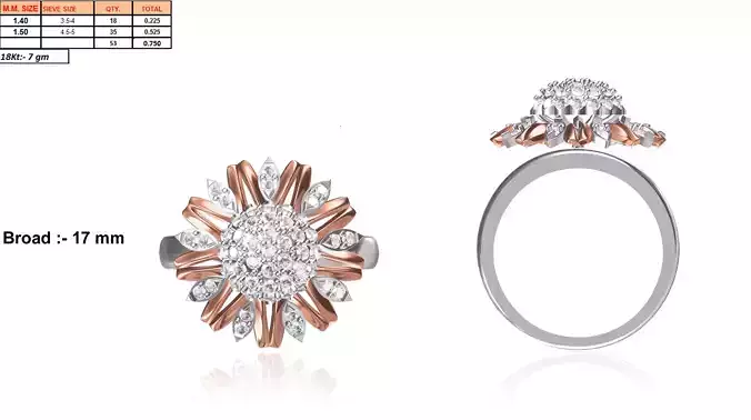 Flower Shaped Ring With Diamonds 21