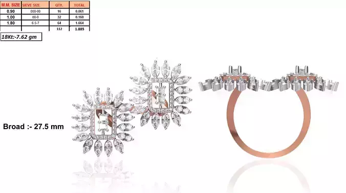 Spiral Floral Rose Gold Ring With Diamonds 7