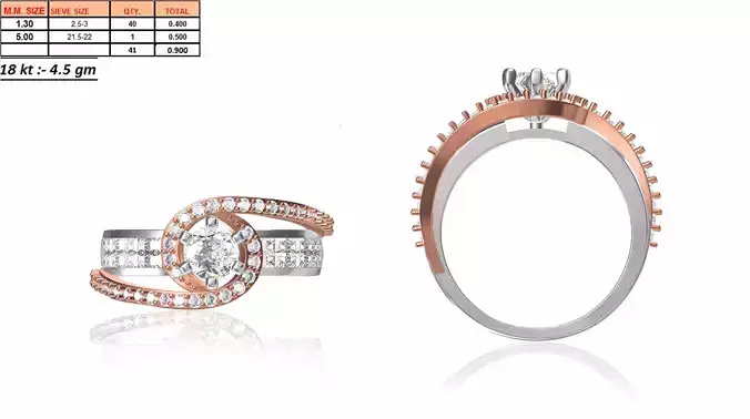 Swirl Loop Ring With Diamonds 13