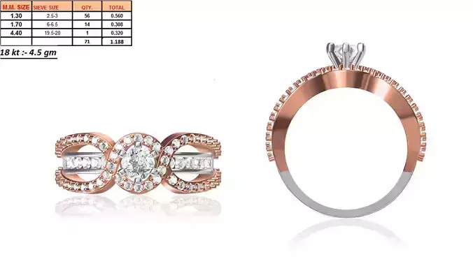 Twisted Rose Gold Ring With Diamonds 3