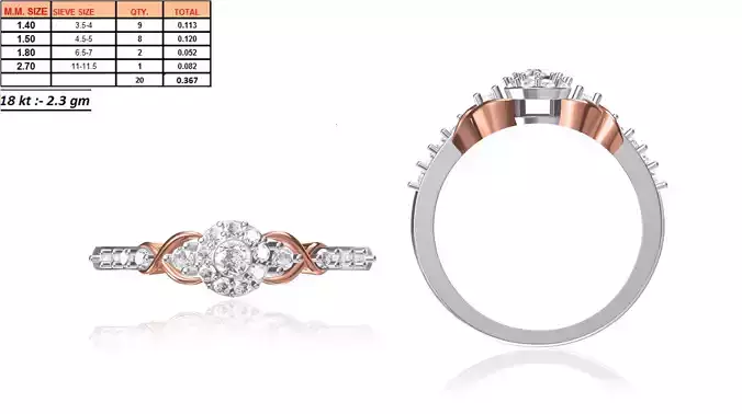 Round Halo Ring With Diamonds 8