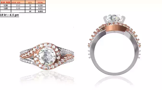 Swirl Loop Ring With Diamonds 14