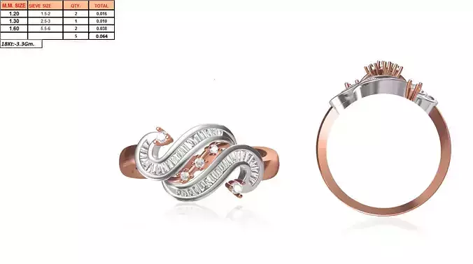 Swirl Ring With Diamonds 4