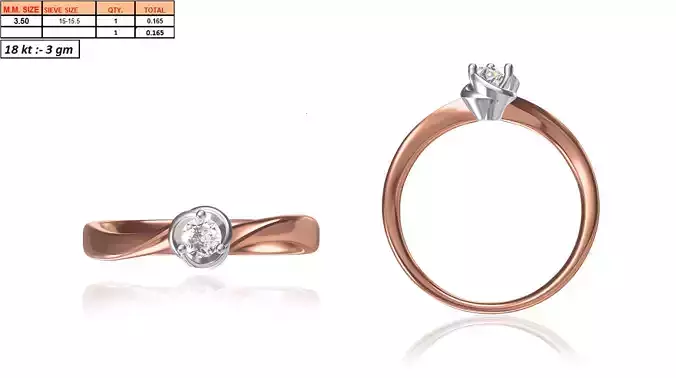 Rose Gold Ring With Diamonds 14
