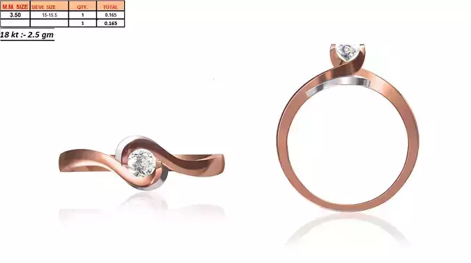 Swirl Loop Rose Gold Ring With Diamonds