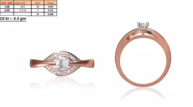 Marquise Shaped Rose Gold Ring With Diamonds 7