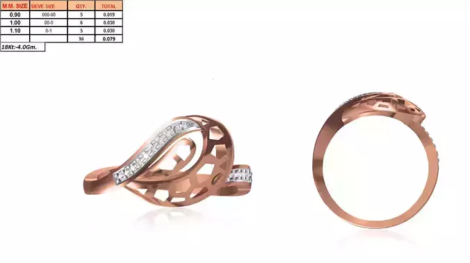 Rose Gold Loop Ring With Diamonds 2