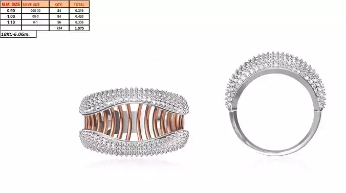 Wide Silver Ring With Diamonds 3