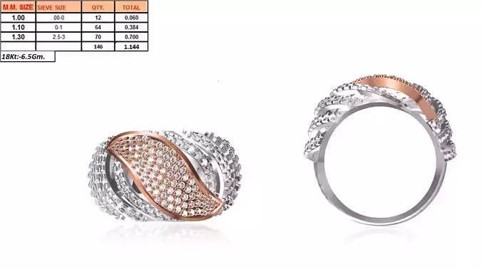 Wide Cluster Ring With Diamonds