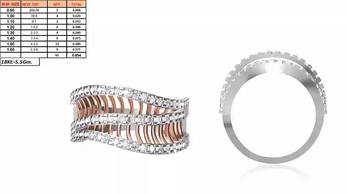 Swirl Silver Ring With Diamonds 1