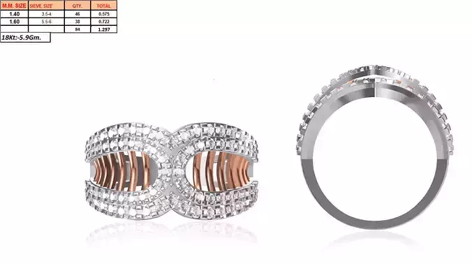 Silver Loop Ring With Diamonds