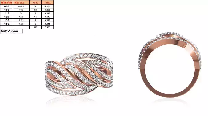 Leaf Shaped Wide Rose Gold Ring