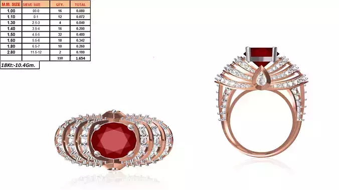 Thick Rose Gold Ring With Gem