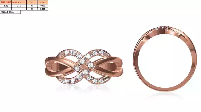 Rose Gold Loop Ring With Diamonds 3