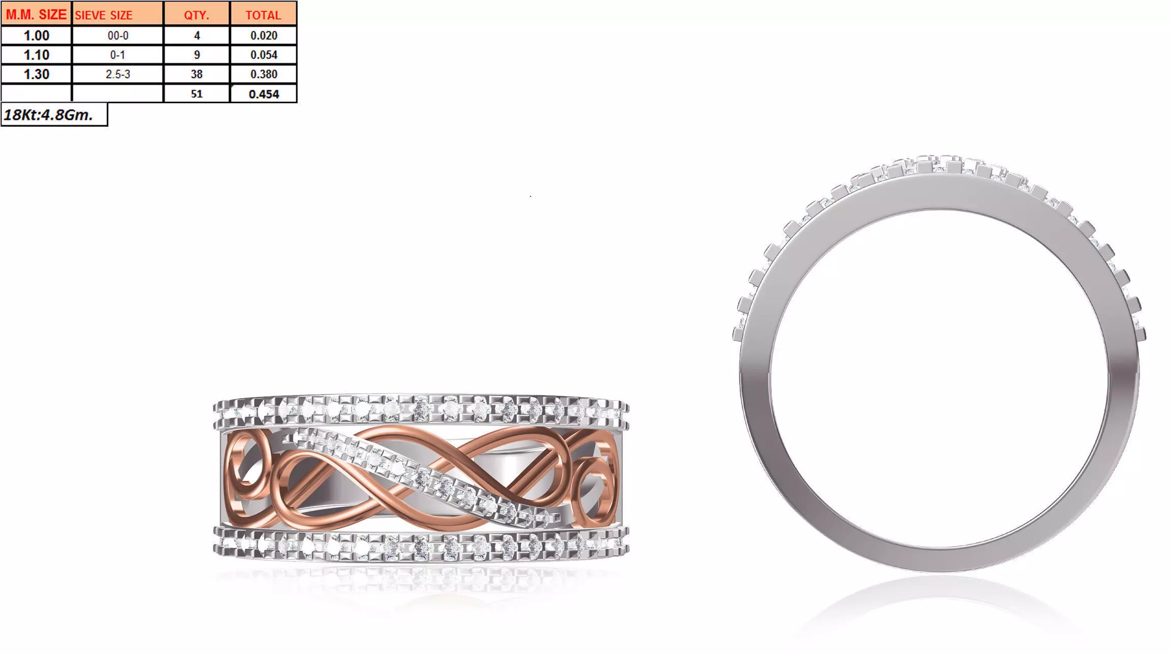 Multi Metal Engagement Ring With Diamonds 17 3D print model