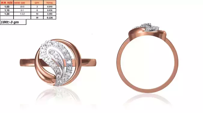 Round Shaped Rose Gold Ring With Diamonds 1