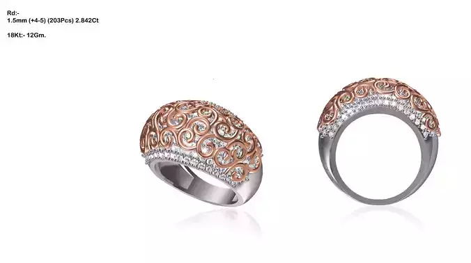 Large Thick Multi Metal Ring 