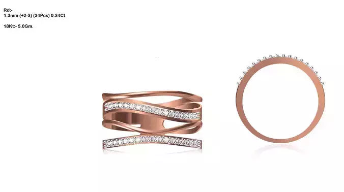 Swirl Rose Gold Ring With Diamonds 17