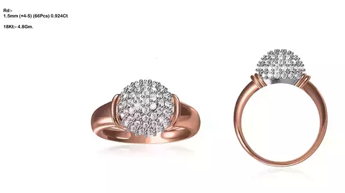 Semisphere Shaped Ring With Diamonds 1