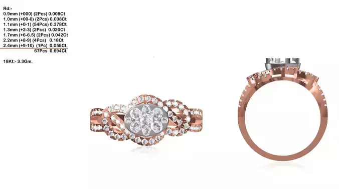 Rose Gold Loop Ring With Diamonds 4