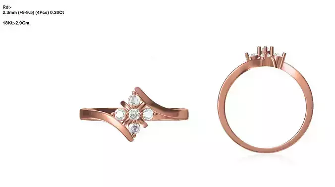 Rose Gold Engagement Ring With Diamonds 64