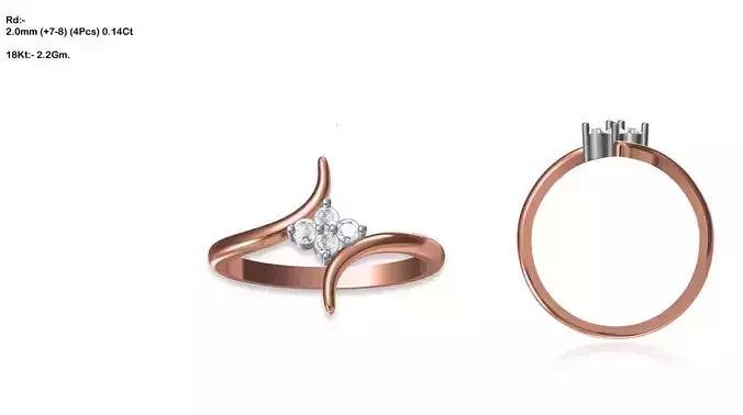 Spiral Rose Gold Ring With Diamonds 15