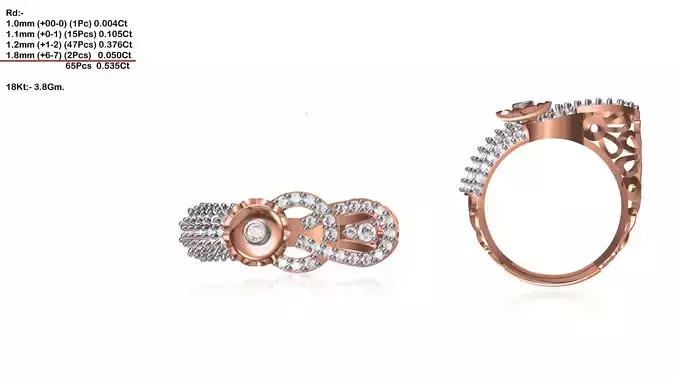 Rose Gold Loop Ring With Diamonds 5