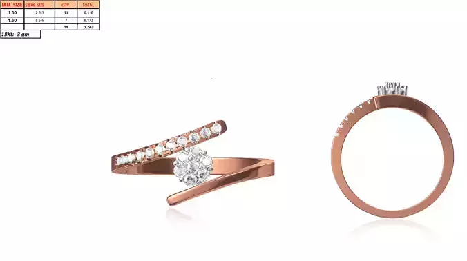 Spiral Rose Gold Ring With Diamonds 16