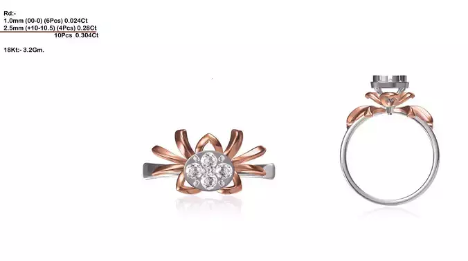 Multi Metal Engagement Ring With Diamonds 18