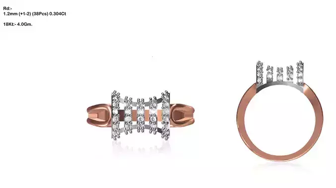 Rose Gold Ring With Diamonds 15