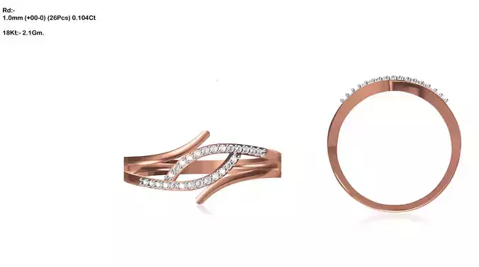 Swirl Rose Gold Ring With Diamonds 22