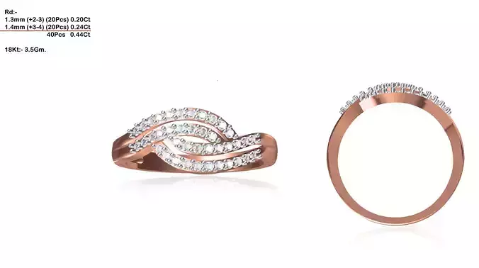 Swirl Rose Gold Ring With Diamonds 23