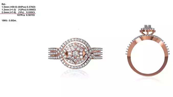 Oval Shaped Rose Gold Ring With Diamonds 4