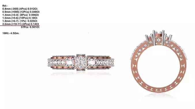 Rose Gold Engagement Ring With Diamonds 75