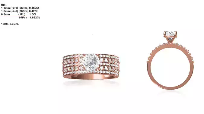 Rose Gold Engagement Ring With Diamonds 76