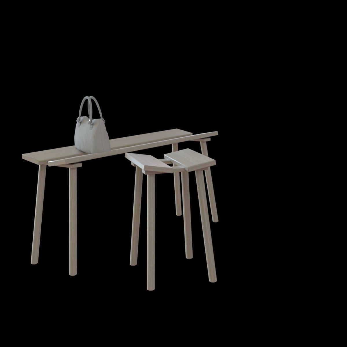 ypperlig bench and stool 3D model_15