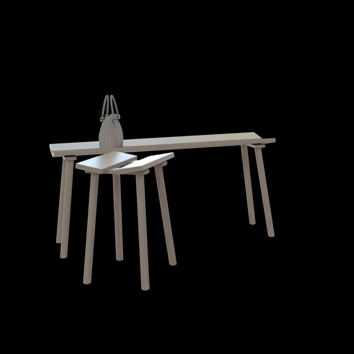 ypperlig bench and stool 3D model_20