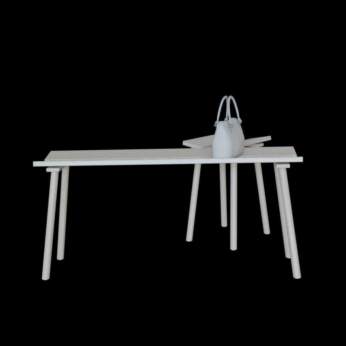 ypperlig bench and stool 3D model_11